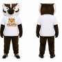 Brown Raccoon Mascot Costume with White T-Shirt