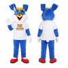 Blue Bunny Mascot Costume with Red Shoes