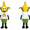 Yellow Corn Mascot Costume with Green Leaves