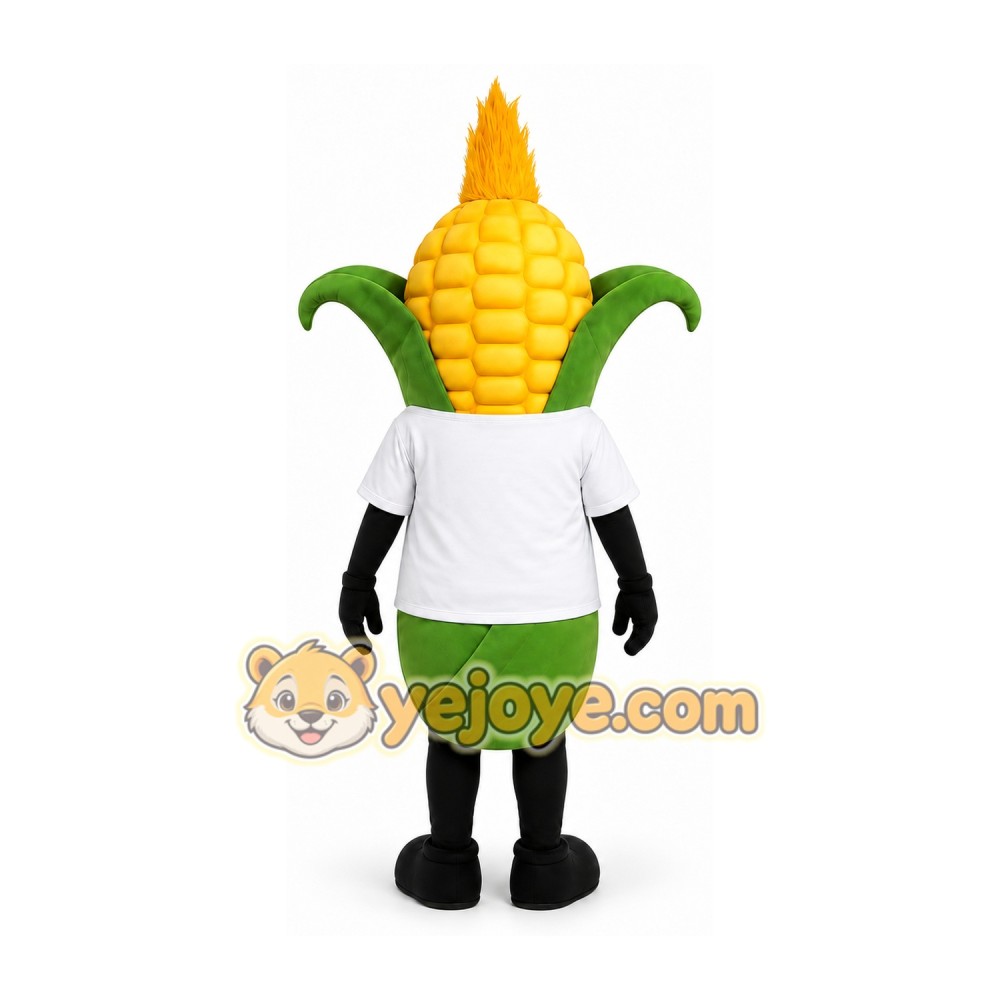 Yellow Corn Mascot Costume with Green Leaves Yellow Corn Mascot Costume with Green Leaves