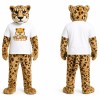 Spotted Leopard Mascot Costume with White Shirt