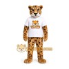 Spotted Leopard Mascot Costume with White Shirt