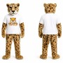 Spotted Leopard Mascot Costume with White Shirt