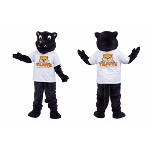 Black Panther Mascot Costume with White T-Shirt