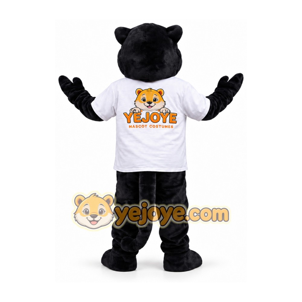 Black Panther Mascot Costume with White T-Shirt Black Panther Mascot Costume with White T-Shirt