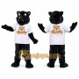 Black Panther Mascot Costume with White T-Shirt