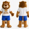 Brown Lion Mascot Costume with Blue Shorts