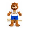 Brown Lion Mascot Costume with Blue Shorts
