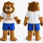Brown Lion Mascot Costume with Blue Shorts