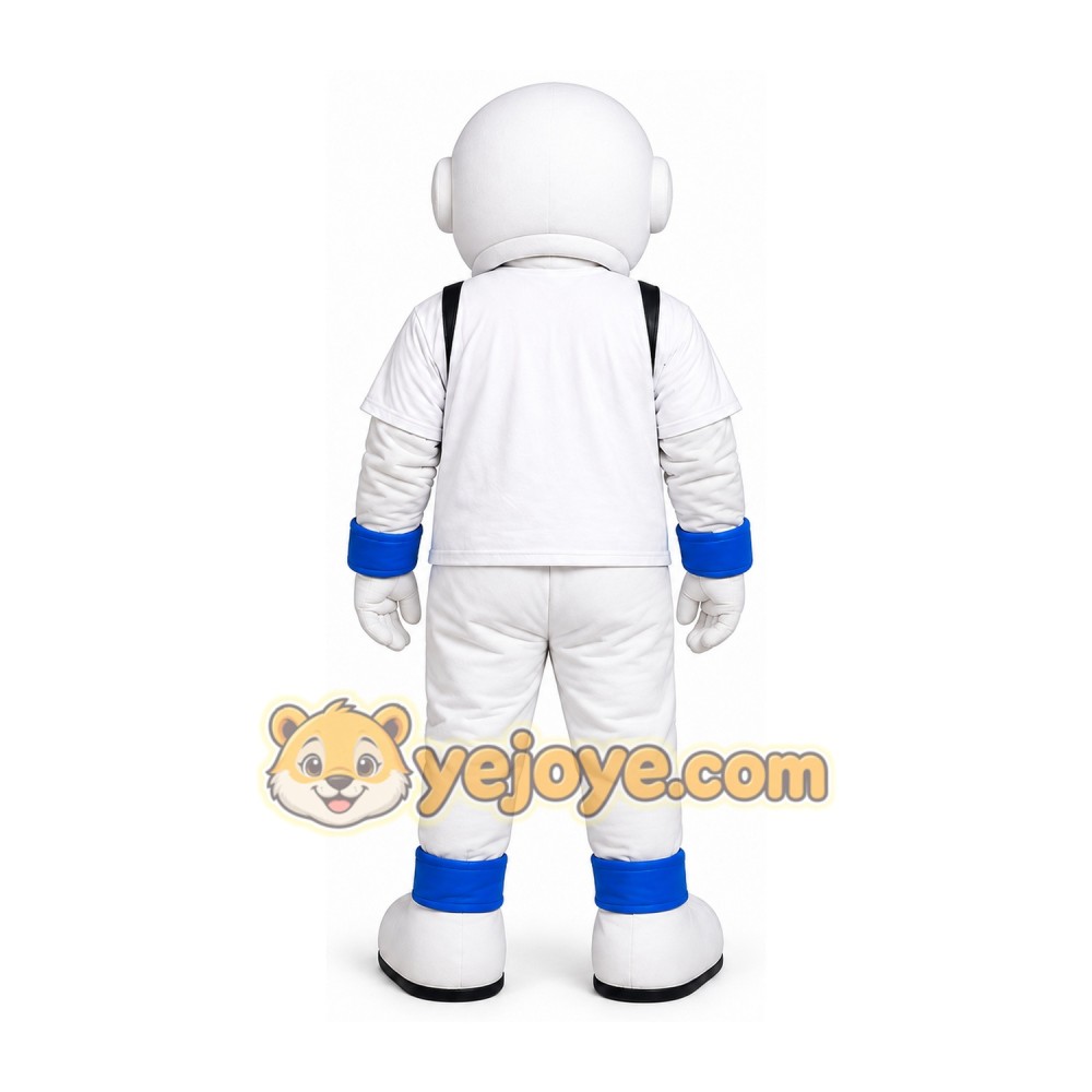 White Astronaut Mascot Costume with Blue Trim White Astronaut Mascot Costume with Blue Trim
