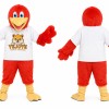 Red Bird Mascot Costume with White T-Shirt