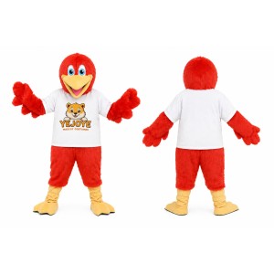 Red Bird Mascot Costume with White T-Shirt