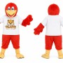 Red Bird Mascot Costume with White T-Shirt