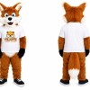 Orange Fox Mascot Costume with Black Shoes