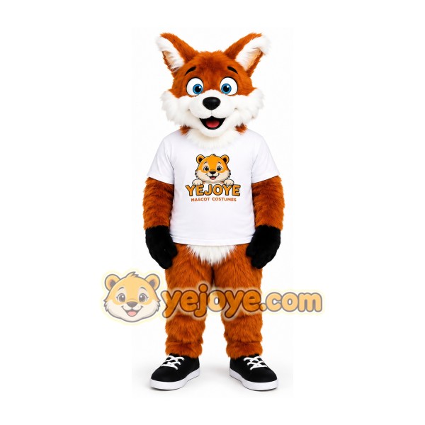 Orange Fox Mascot Costume with Black Shoes Orange Fox Mascot Costume with Black Shoes