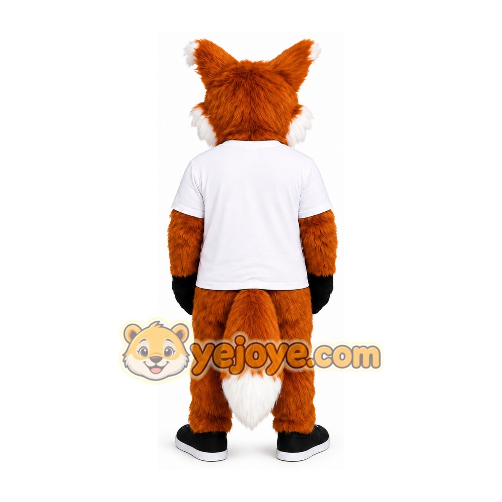 Orange Fox Mascot Costume with Black Shoes