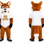 Orange Fox Mascot Costume with Black Shoes