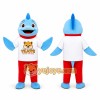 Blue Shark Mascot Costume with Red Pants Blue Shark Mascot Costume with Red Pants