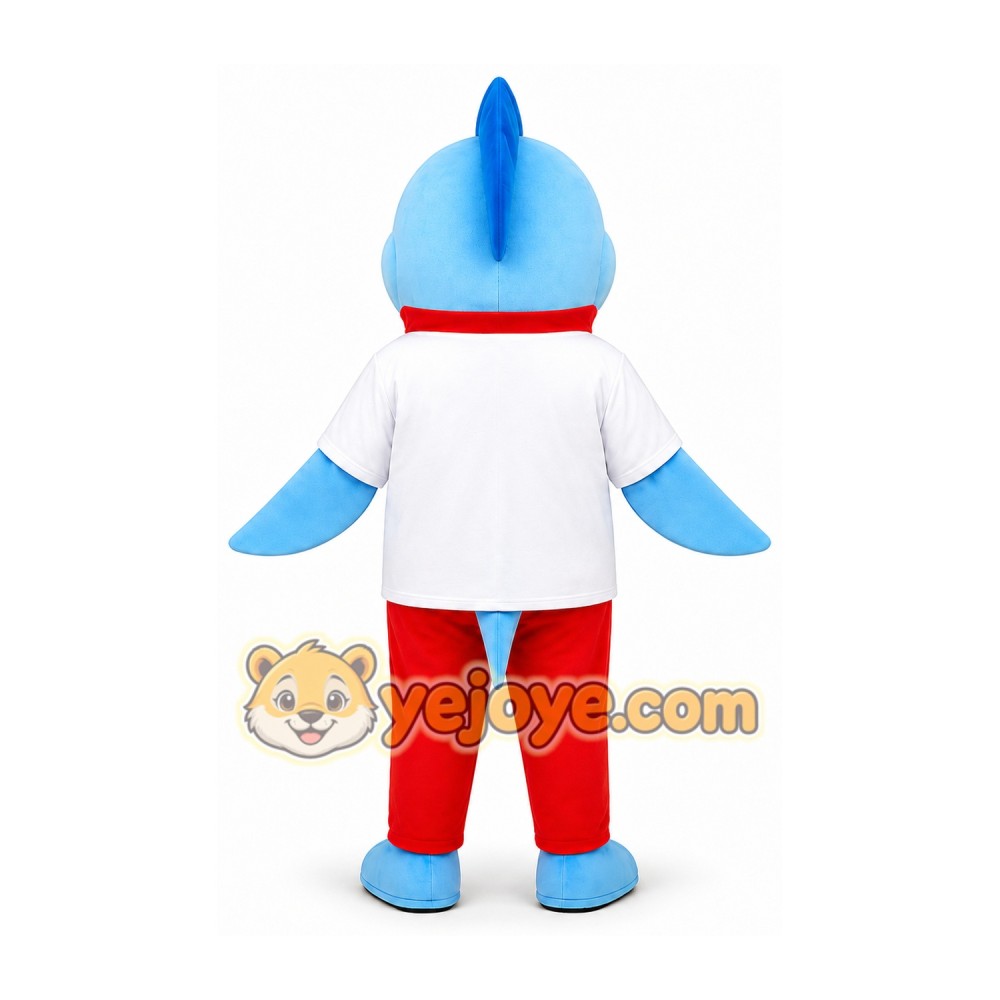 Blue Shark Mascot Costume with Red Pants Blue Shark Mascot Costume with Red Pants