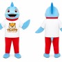Blue Shark Mascot Costume with Red Pants