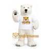 White Polar Bear Mascot Costume with White Shirt