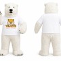 White Polar Bear Mascot Costume with White Shirt