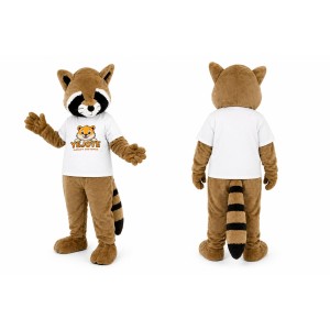 Brown Raccoon Mascot Costume with Striped Tail