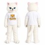 White Cat Mascot Costume with Blue Eyes