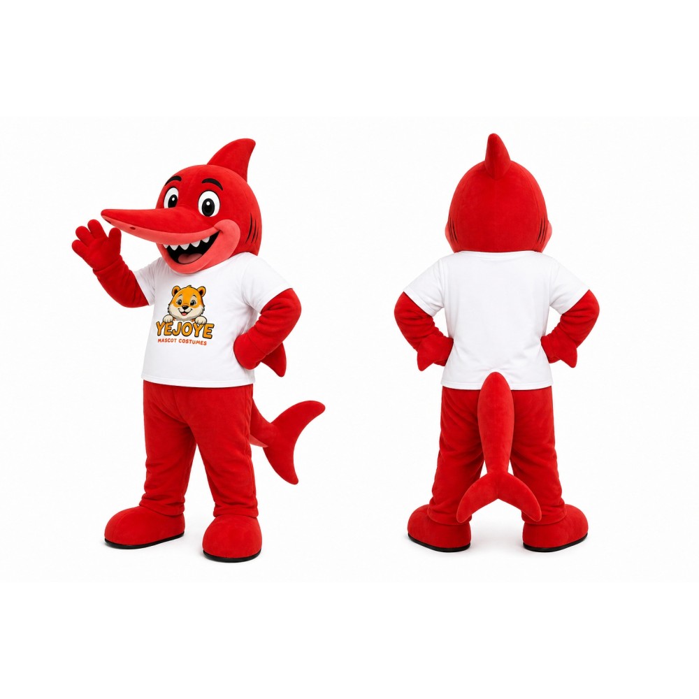 Red Shark Mascot Costume