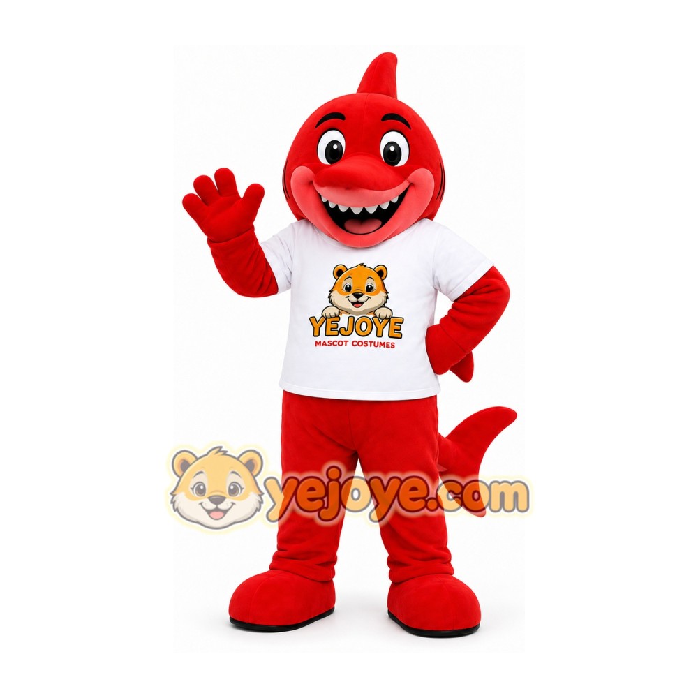 Red Shark Mascot Costume Red Shark Mascot Costume