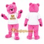 Pink Bear Mascot Costume