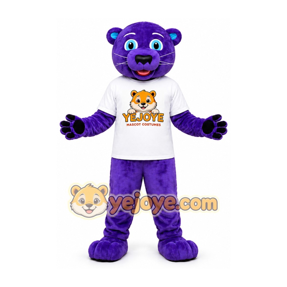 Purple Panther Mascot Costume