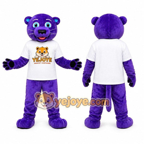Purple Panther Mascot Costume