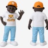 Brown Boy Mascot Costume with Orange Cap