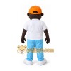 Brown Boy Mascot Costume with Orange Cap