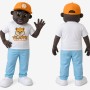 Brown Boy Mascot Costume with Orange Cap