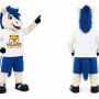 White Horse Mascot Costume with Blue Hair