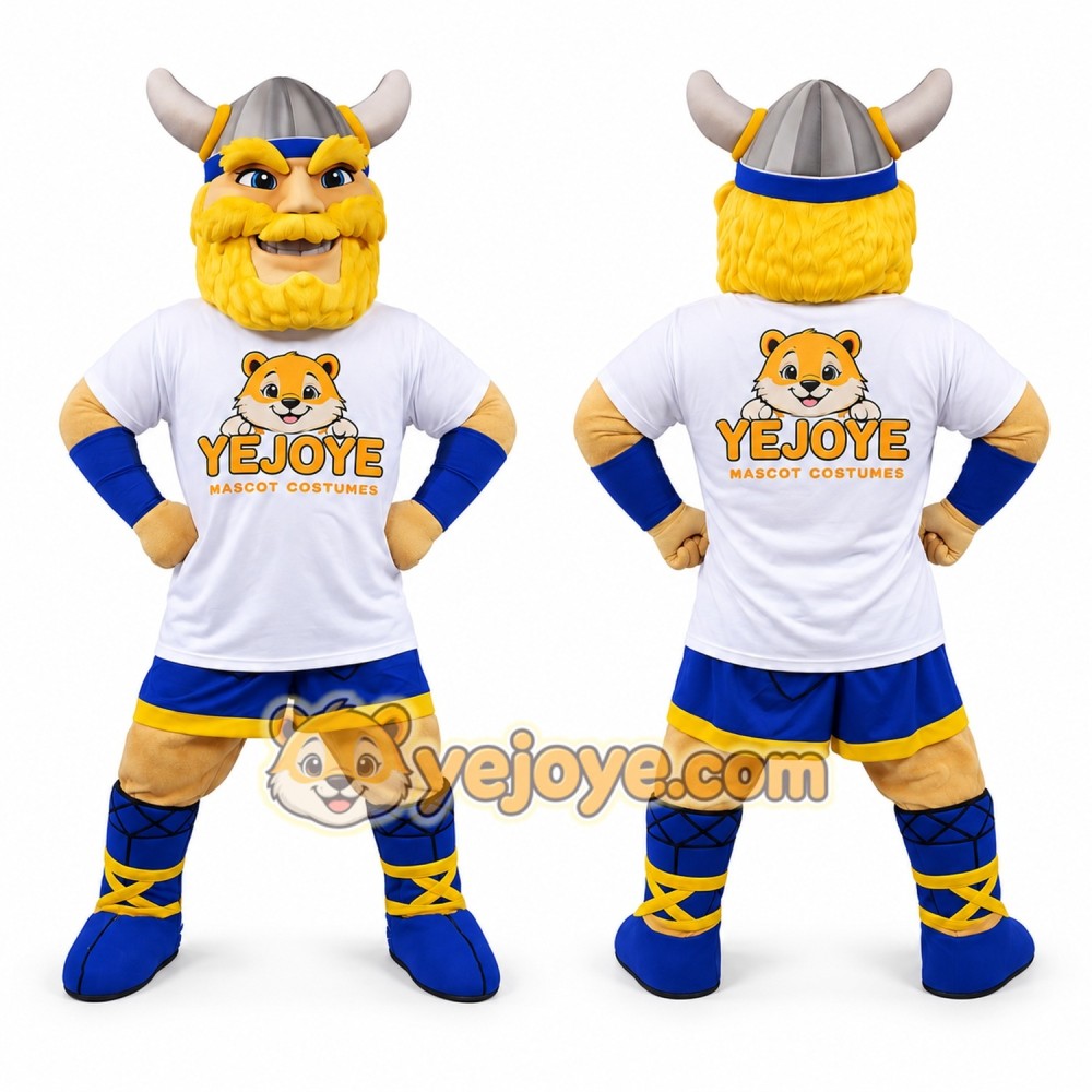 Viking Mascot Costume in Blue and Gold Viking Mascot Costume in Blue and Gold