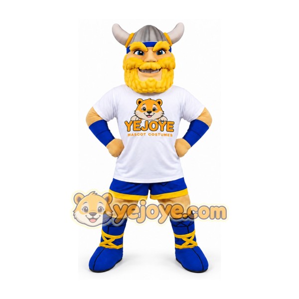 Viking Mascot Costume in Blue and Gold