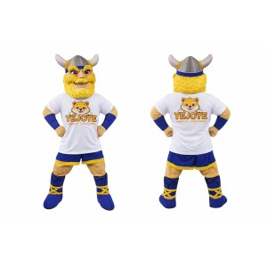 Viking Mascot Costume in Blue and Gold