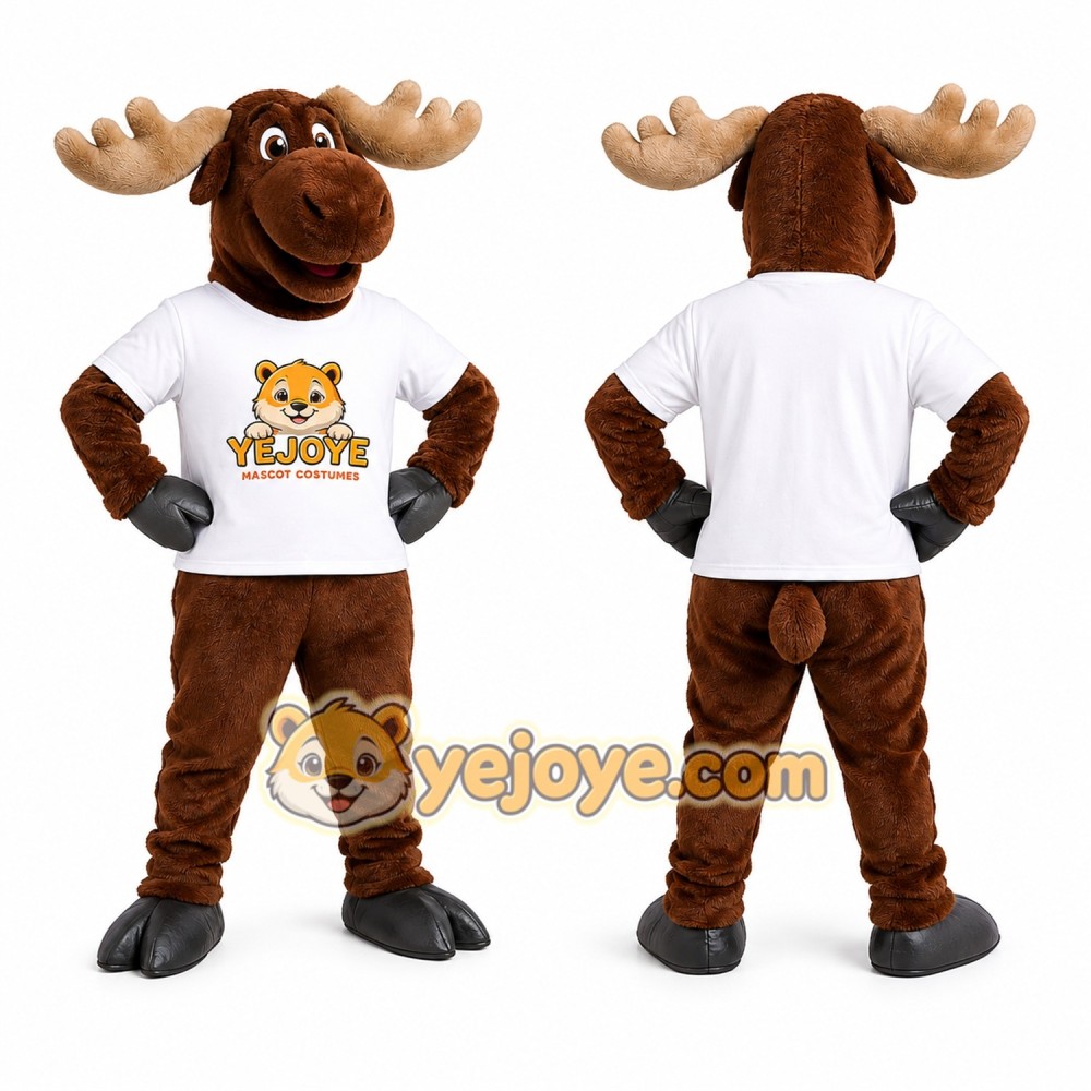 Brown Moose Mascot Costume Brown Moose Mascot Costume