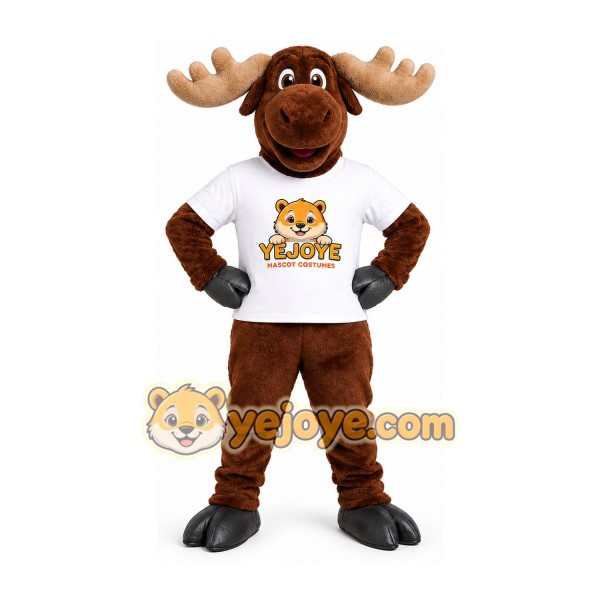 Brown Moose Mascot Costume