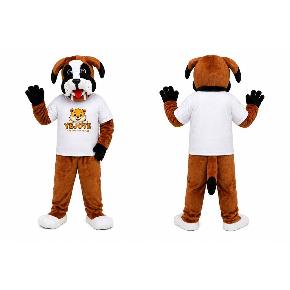 Brown Bulldog Mascot Costume
