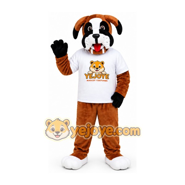 Brown Bulldog Mascot Costume Brown Bulldog Mascot Costume