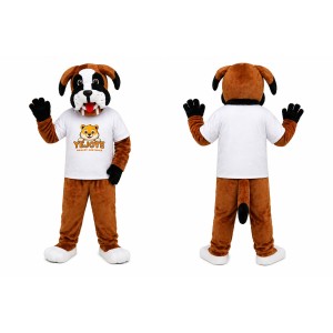 Brown Bulldog Mascot Costume