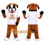 Brown Bulldog Mascot Costume