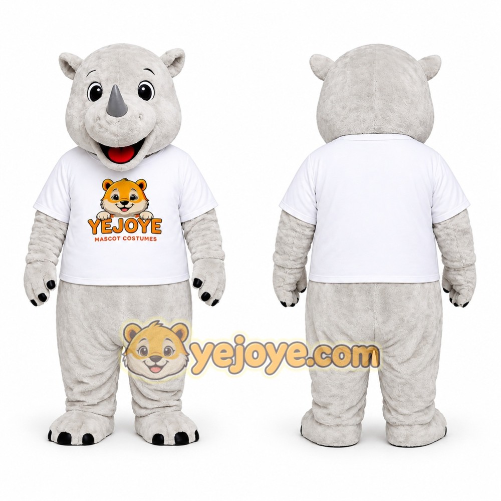White Rhino Mascot Costume White Rhino Mascot Costume