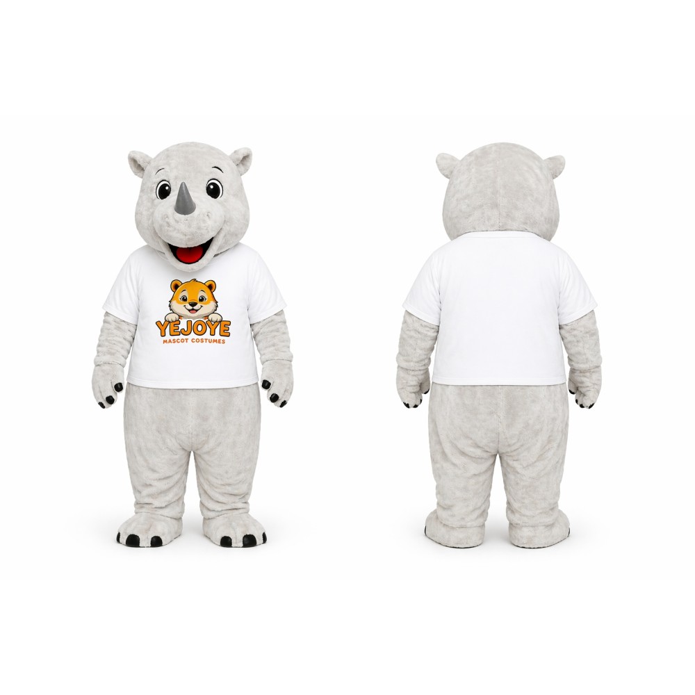 White Rhino Mascot Costume