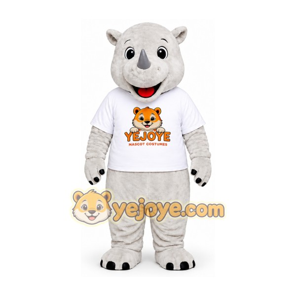 White Rhino Mascot Costume