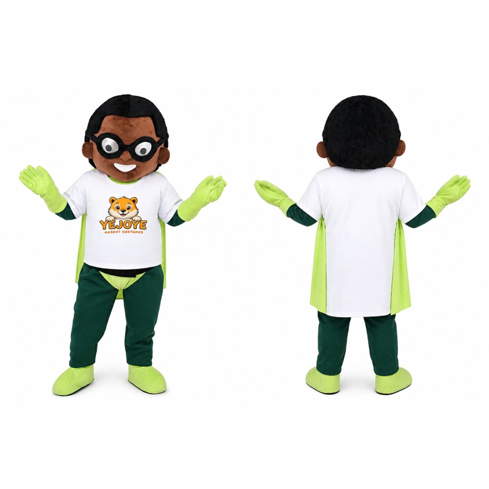 Green Superhero Mascot Costume